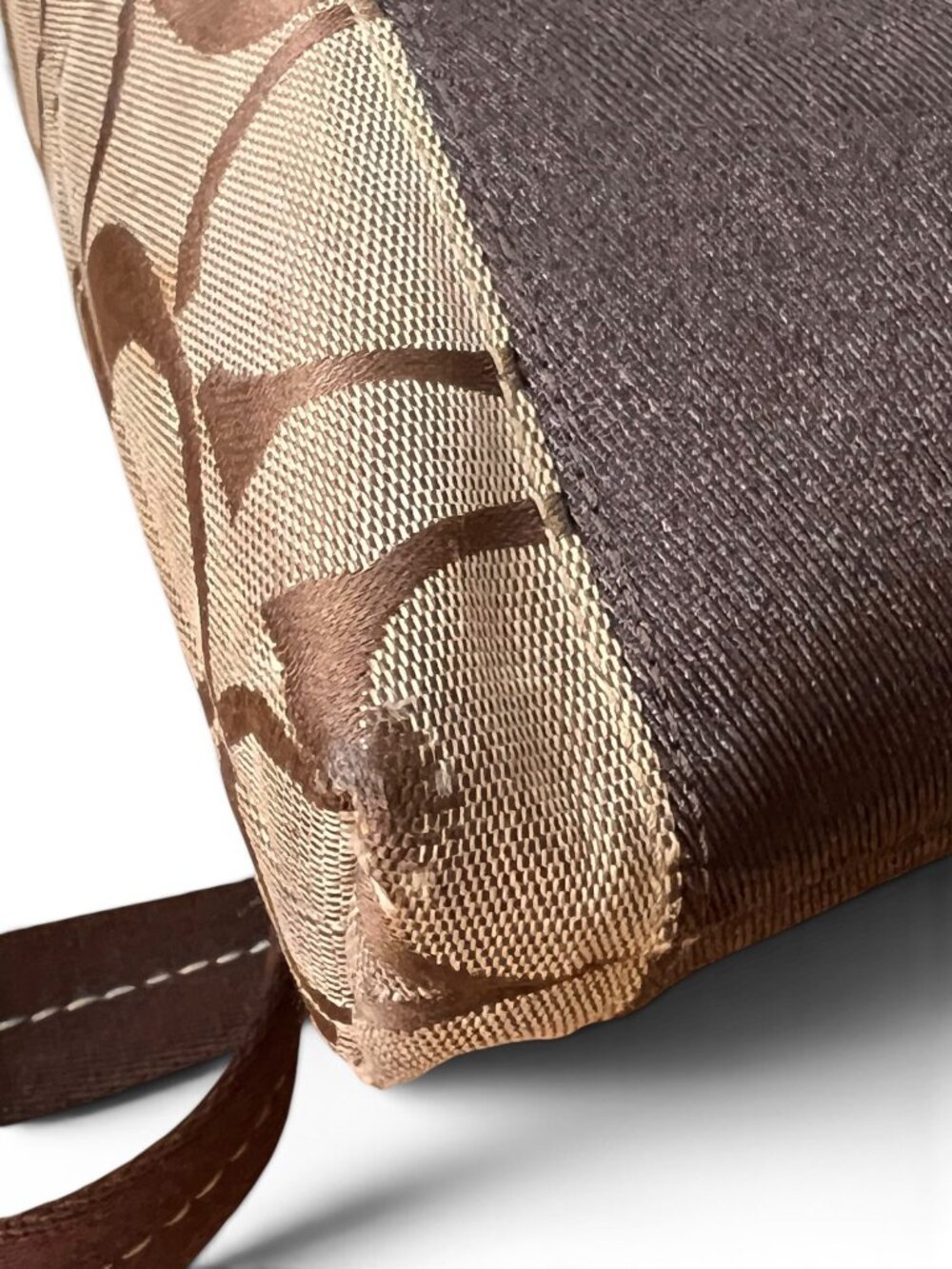 Coach Signature Khaki & Brown Crossbody Bag With Adjustable Strap & Zip Closure - Picture 10 of 10